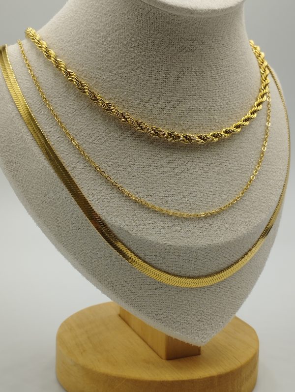 stainless steel gold chain ατσάλινη αλυσίδα λαιμού σε χρυσό χρώμα