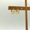 Stainless steel earrings gold color ατσάλινα σκουλαρίκια με ζιργκόν